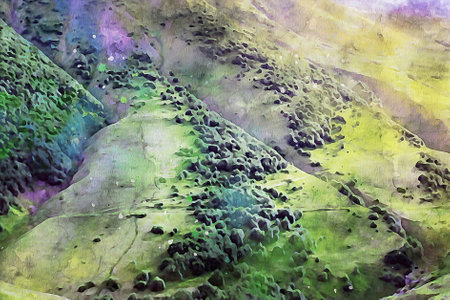 Watercolor Landscape Background Illustrationの写真素材