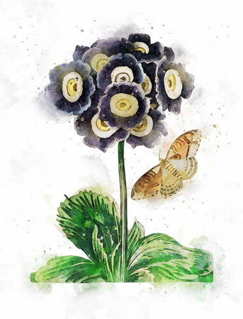 Flowers, watercolor illustration. Beautiful Flowers on a white background.の写真素材