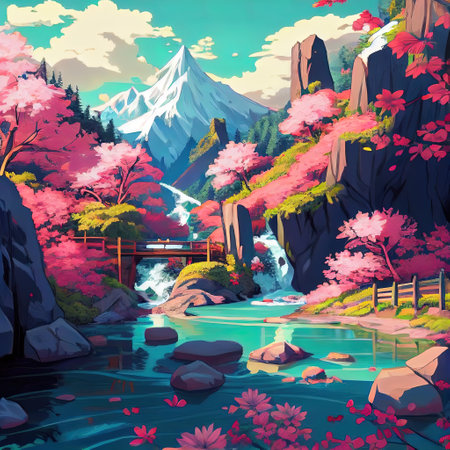 Japanese Shrine Illustrationの写真素材