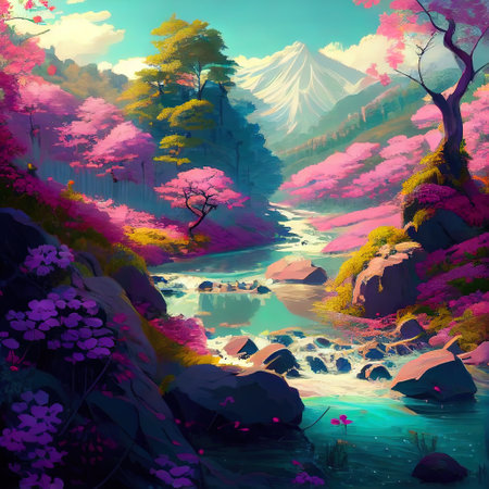 Japanese Shrine Illustrationの写真素材