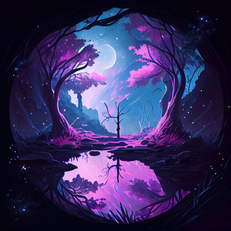 Magical Landscape Illustrationの写真素材