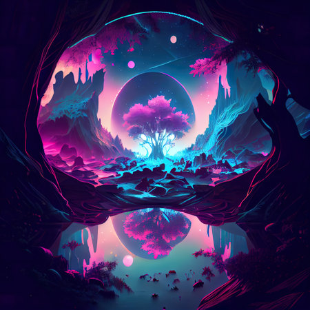 Magical Landscape Illustrationの写真素材