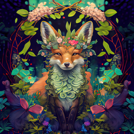 Cute Fluffy Foxの写真素材