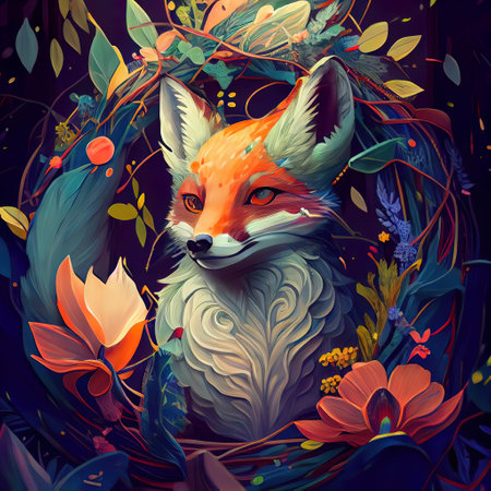 Cute Fluffy Foxの写真素材