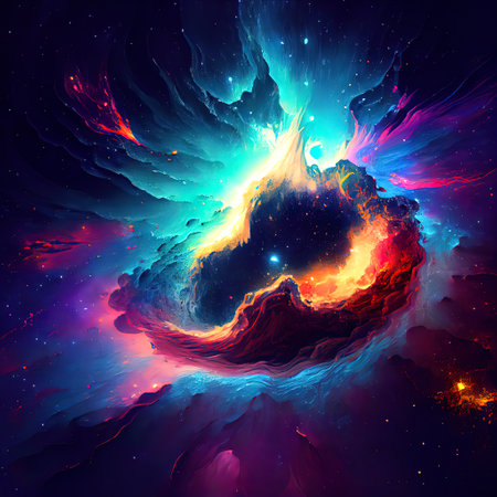 Watercolor Galaxy Space Background