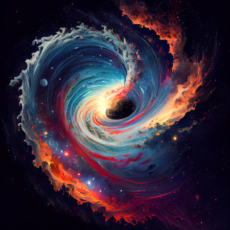 Watercolor Galaxy Space Backgroundの写真素材