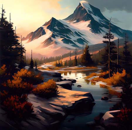 Oil Painting Landscapeの写真素材