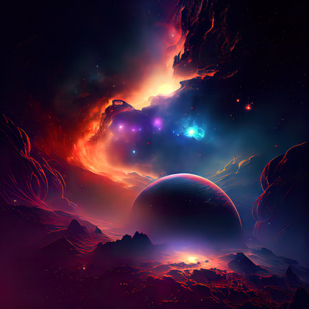 Deep Space Nebula Background - Ai Generatedの素材