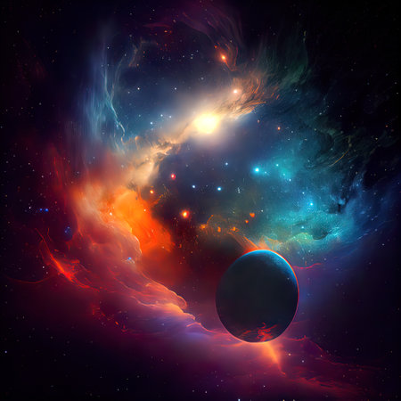 Deep Space Nebula Background - Ai Generatedの素材