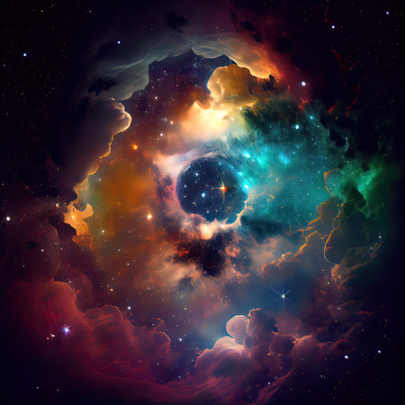 Deep Space Nebula Background - Ai Generatedの素材