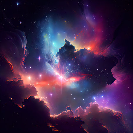 Deep Space Nebula Background - Ai Generatedの素材