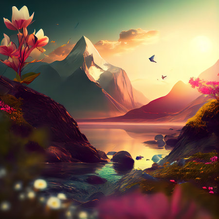Beautiful Nature Background illustration for your project needs.の素材