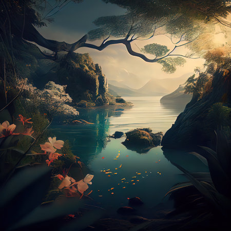 Beautiful Soothing Nature illustration for your project needs.の素材