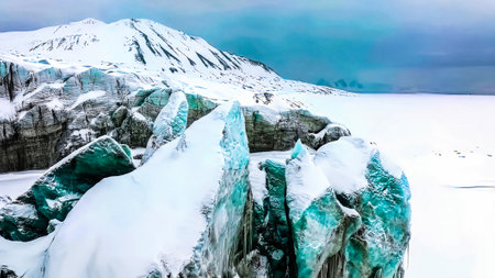 Ice formations in Glacier Lagoon, Iceland, Europeの写真素材