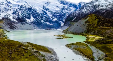 Beautiful mountain lake in the Cordillera Blanca, Peruの写真素材