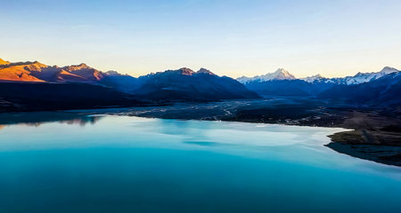 Beautiful view of Mount Cook National Park, South Island, New Zealandの写真素材