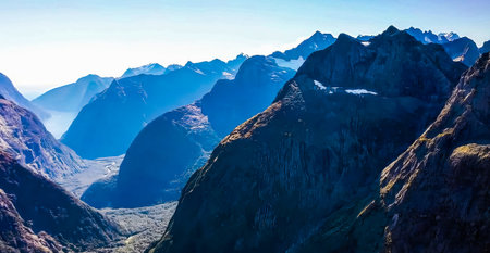 Panoramic view of the Torres del Paine National Park, Chileの写真素材