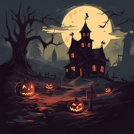 Spooky Scene - Halloween Wallpaperの素材