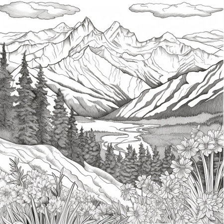 Landscape Coloring Pagesの素材