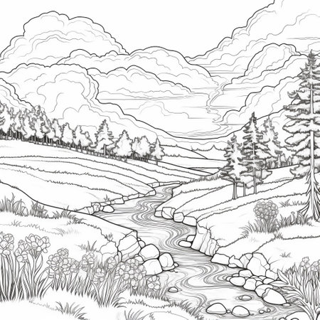 Landscape Coloring Pagesの素材