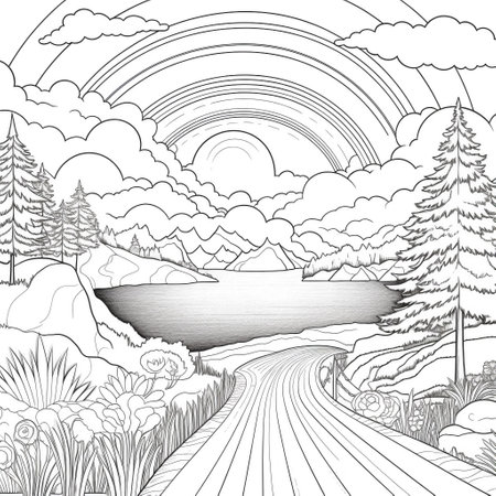 Rainbow Coloring Pagesの素材