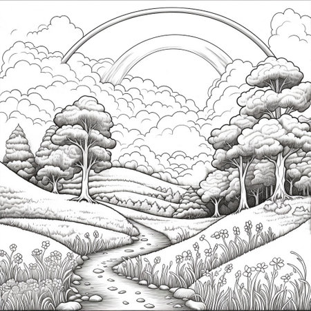 Rainbow Coloring Pagesの素材