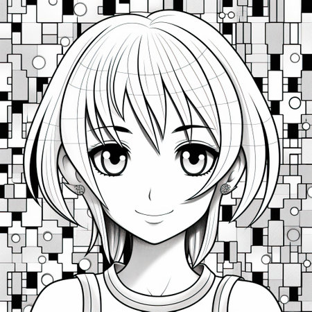 Anime Girl Coloring Pagesの素材