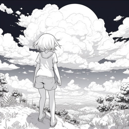 Anime Scenery Coloring Pagesの素材