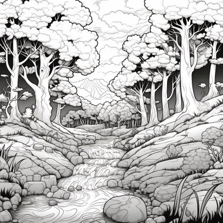 Anime Scenery Coloring Pagesの素材