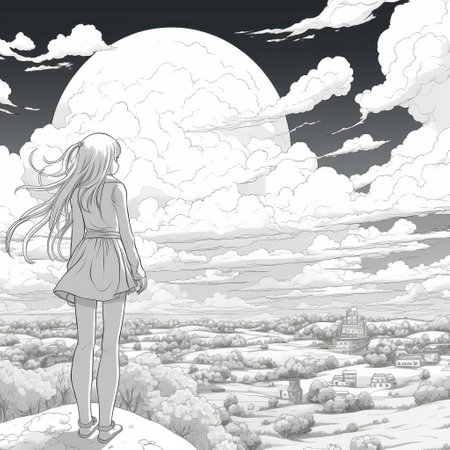 Anime Scenery Coloring Pagesの素材