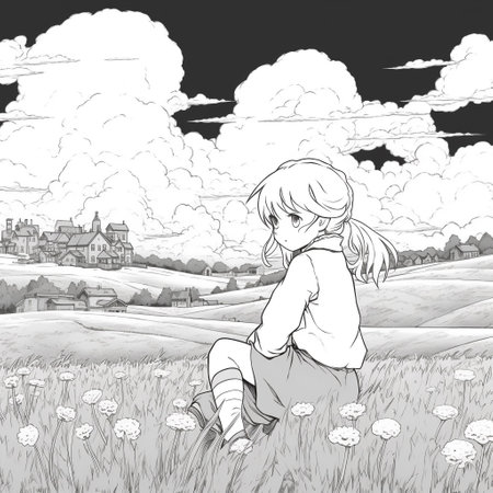 Anime Scenery Coloring Pagesの素材