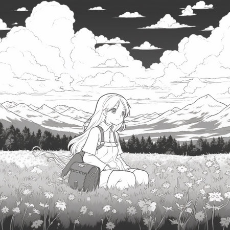 Anime Scenery Coloring Pagesの素材