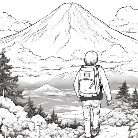 Anime Scenery Coloring Pagesの素材