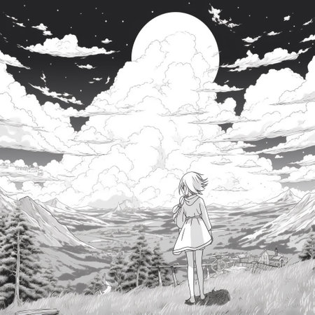 Anime Scenery Coloring Pagesの素材
