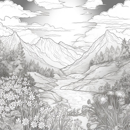 Anime Scenery Coloring Pagesの素材