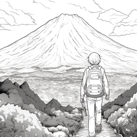 Anime Scenery Coloring Pagesの素材