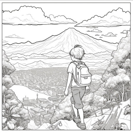 Anime Scenery Coloring Pagesの素材