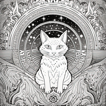 Celestial Cat Coloring Pagesの素材