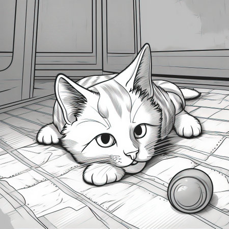 Cute Cats Coloring Pages For Kidsの素材