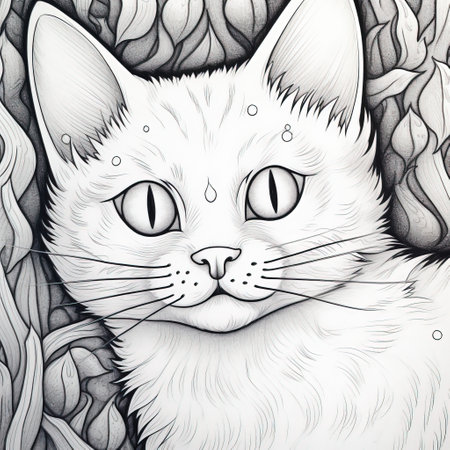 Cute Cats Coloring Pages For Kidsの素材