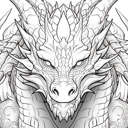 Dragon Coloring Pages For Adultsの素材