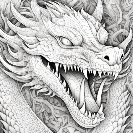 Dragon Coloring Pages For Adultsの素材