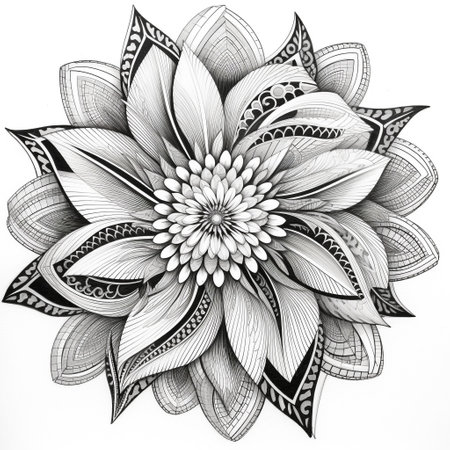 Flower Coloring Pages Mandala Styleの素材