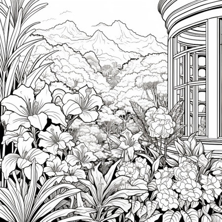 Flower Garden Coloring Pagesの素材
