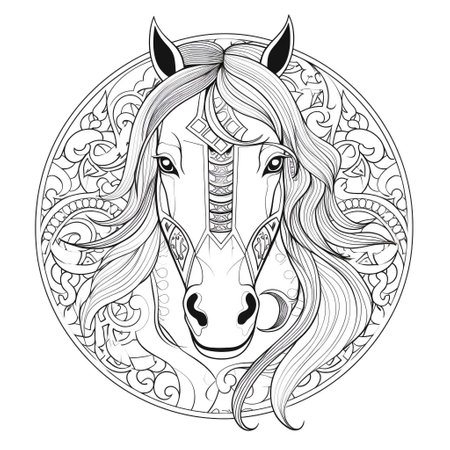 Mandala Horse Coloring Pagesの素材
