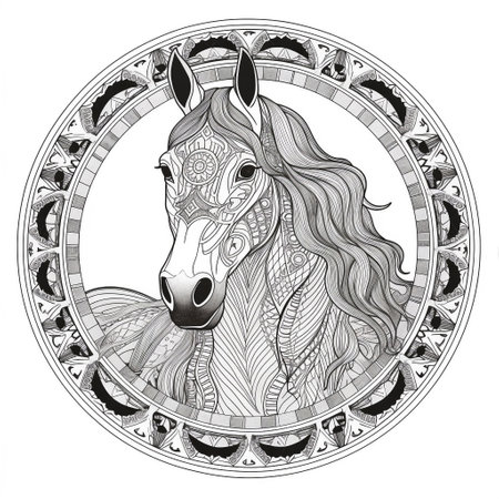 Mandala Horse Coloring Pagesの素材