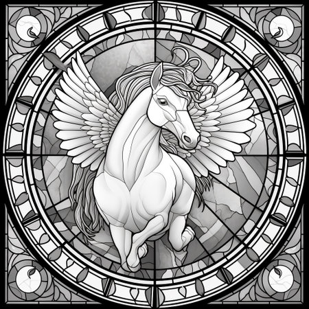 Stained Glass Pegasus Coloring Pagesの素材