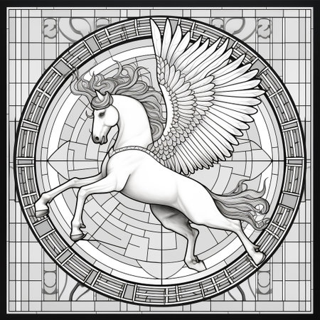 Stained Glass Pegasus Coloring Pagesの素材