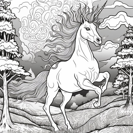 Unicorn Coloring Pageの素材