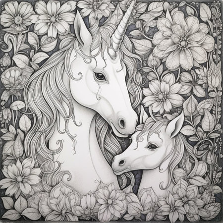 Unicorn Coloring Pageの素材